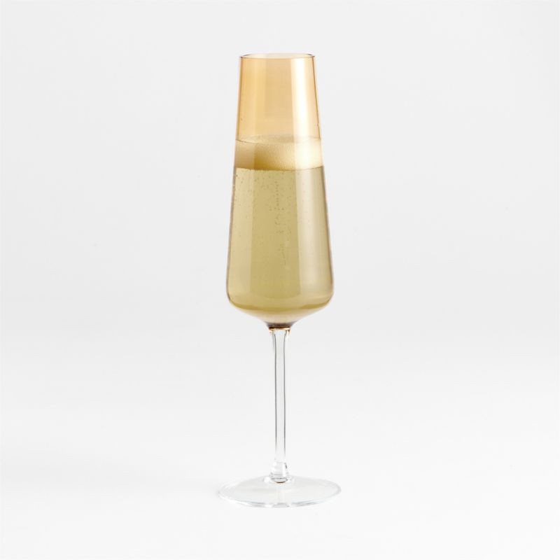 Ingrid Amber Autumn Fall Champagne Glass Flute | Crate & Barrel | Crate & Barrel