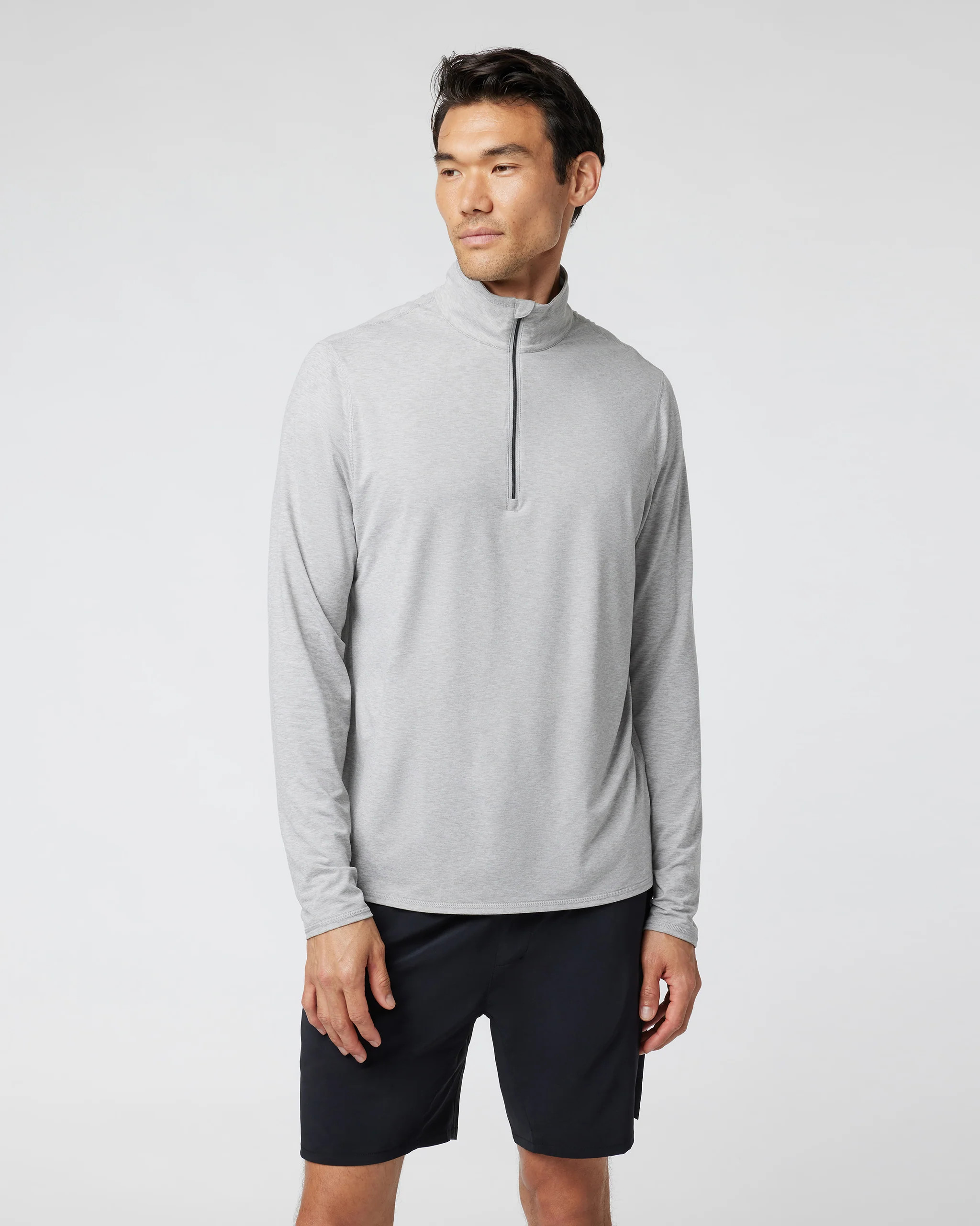 Ease Performance Half Zip 2.0 | Light Heather Grey | Vuori | Vuori Clothing (US & Canada)