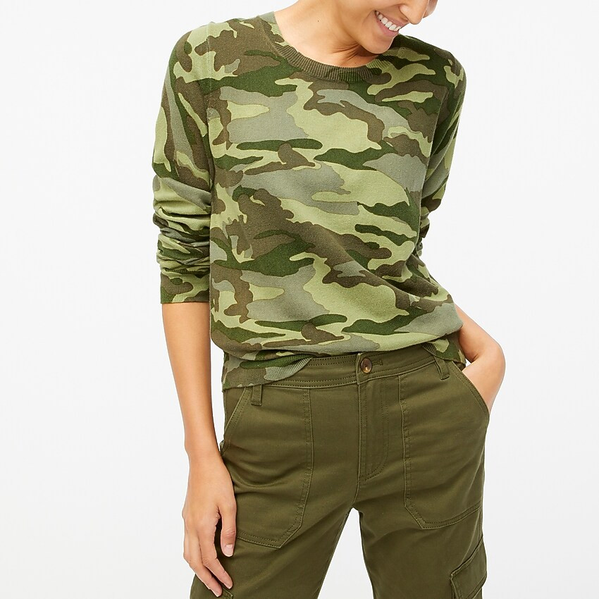 Factory: Camo Teddie Sweater For Women | J.Crew Factory