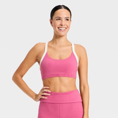 Women's Cotton Balance Light Support Racerback Sports Bra - All In Motion™ | Target