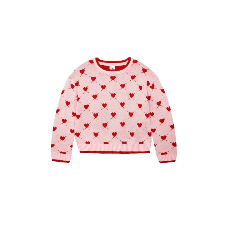 Way to Celebrate Toddler Girl Valentines Day Sweater, Sizes 12M-5T | Walmart (US)