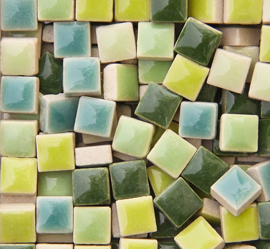 PINUO&KE 200 Pieces / 200 g Mosaic Tiles,Square Ceramic Mosaic Mosaic Glass Pieces Bulk Square 0.... | Amazon (US)