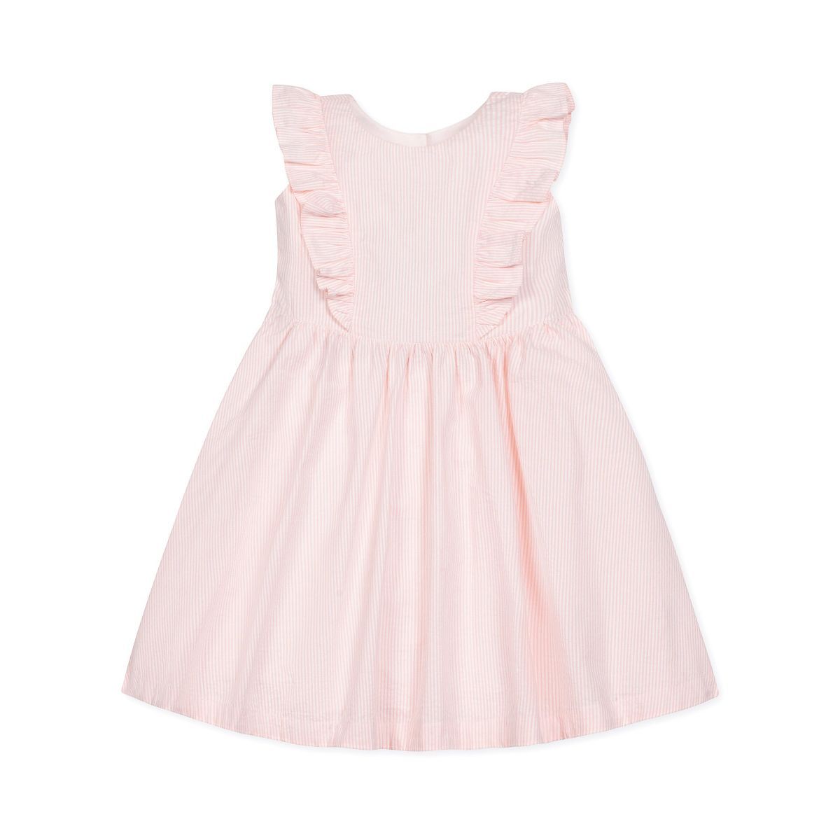 Hope & Henry Girls' Seersucker Flutter Sleeve Open Back Dress, Infant, 6-12 Months | Target