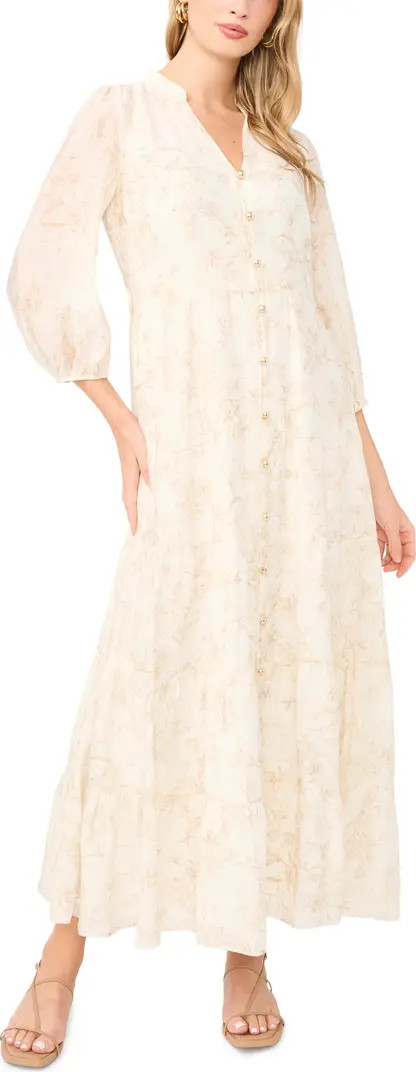 Vince Camuto Floral Tiered Button-Up Maxi Dress | Nordstrom | Nordstrom