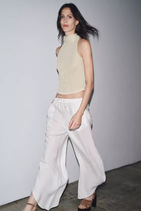 HALTER TOP WITH METALLIC THREAD | Zara US