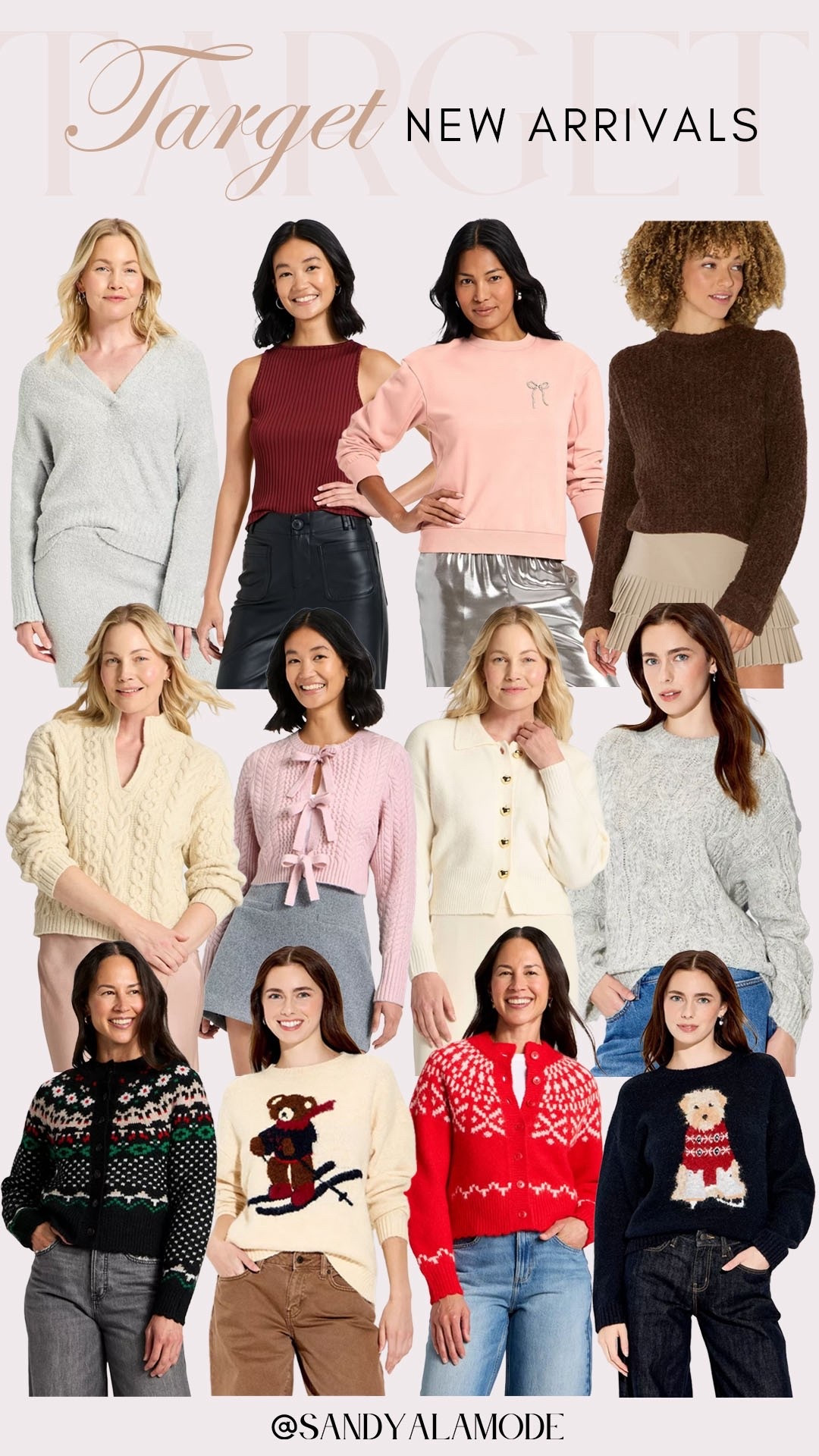 Target fashion. Target new arrivals. Target holiday style. Target casual holiday style. Target bow sweater. Target fair isle sweater. Trendy teddy bear sweater  

#LTKHoliday #LTKStyleTip #LTKSeasonal