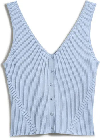 Madewell The Signature Knit Button Front Sweater Tank in Bright Ivory at Nordstrom, Size Medium | Nordstrom