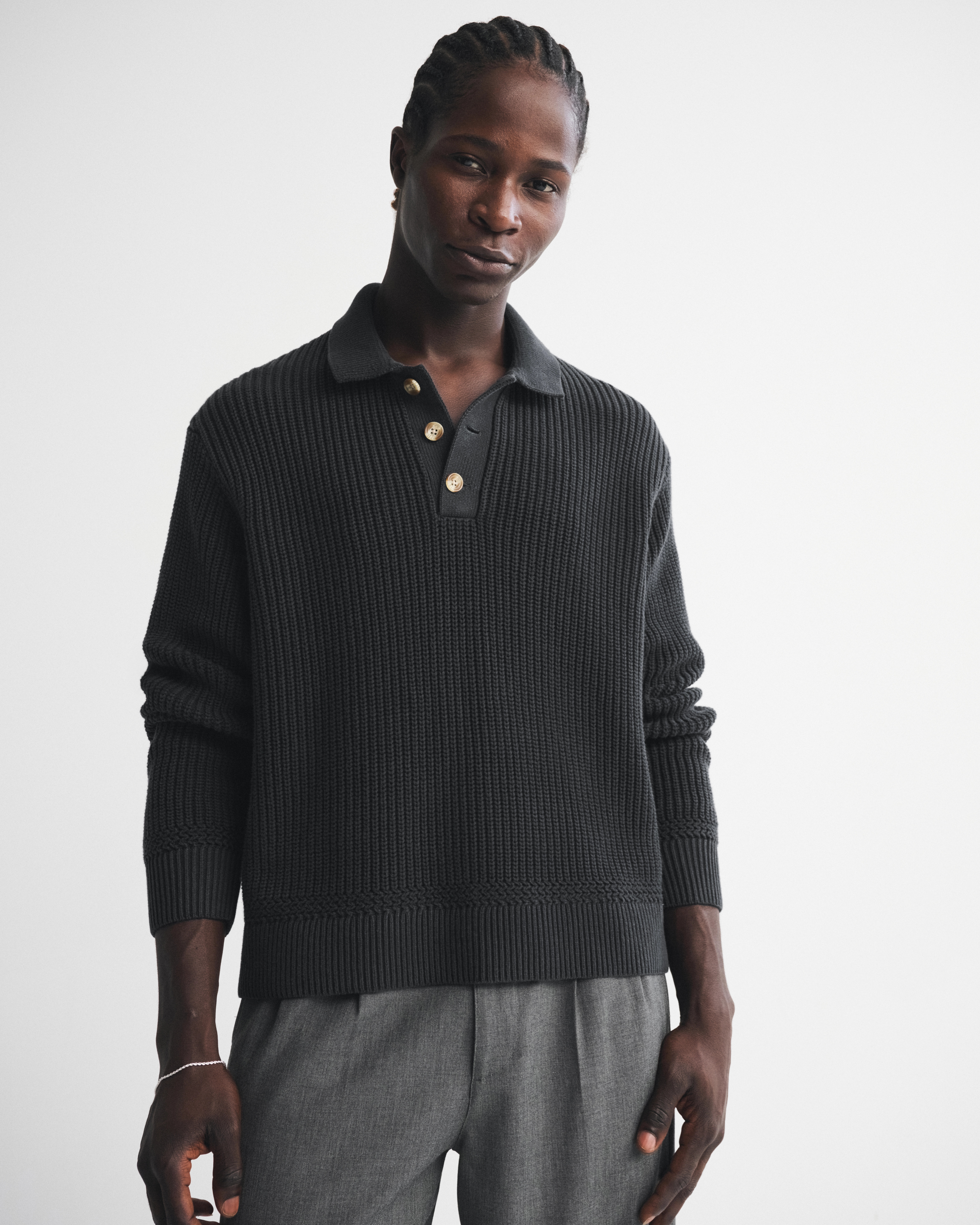3-Button Collared Sweater | Abercrombie & Fitch (US)