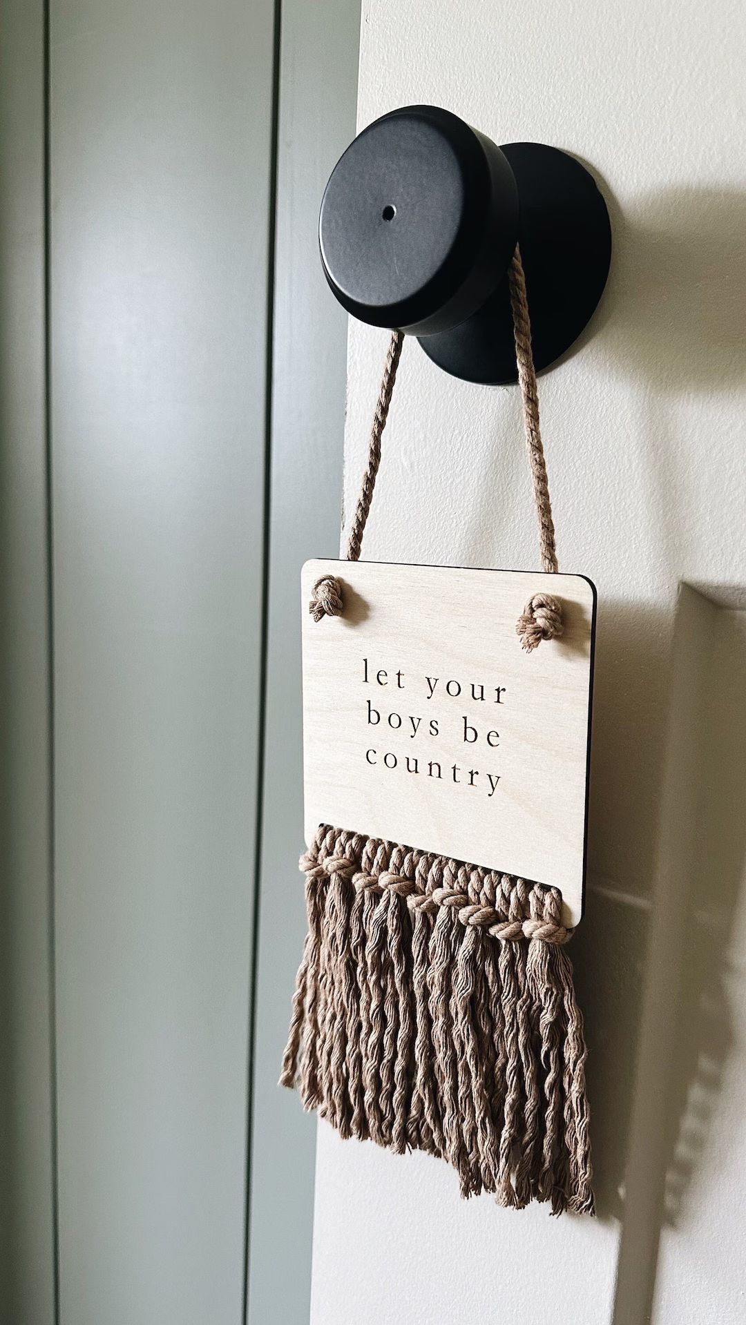 Let Your Boys Be Country, Macrame Room Sign, Wooden Toddler Decor, Door Knocker Hanging - Etsy | Etsy (US)