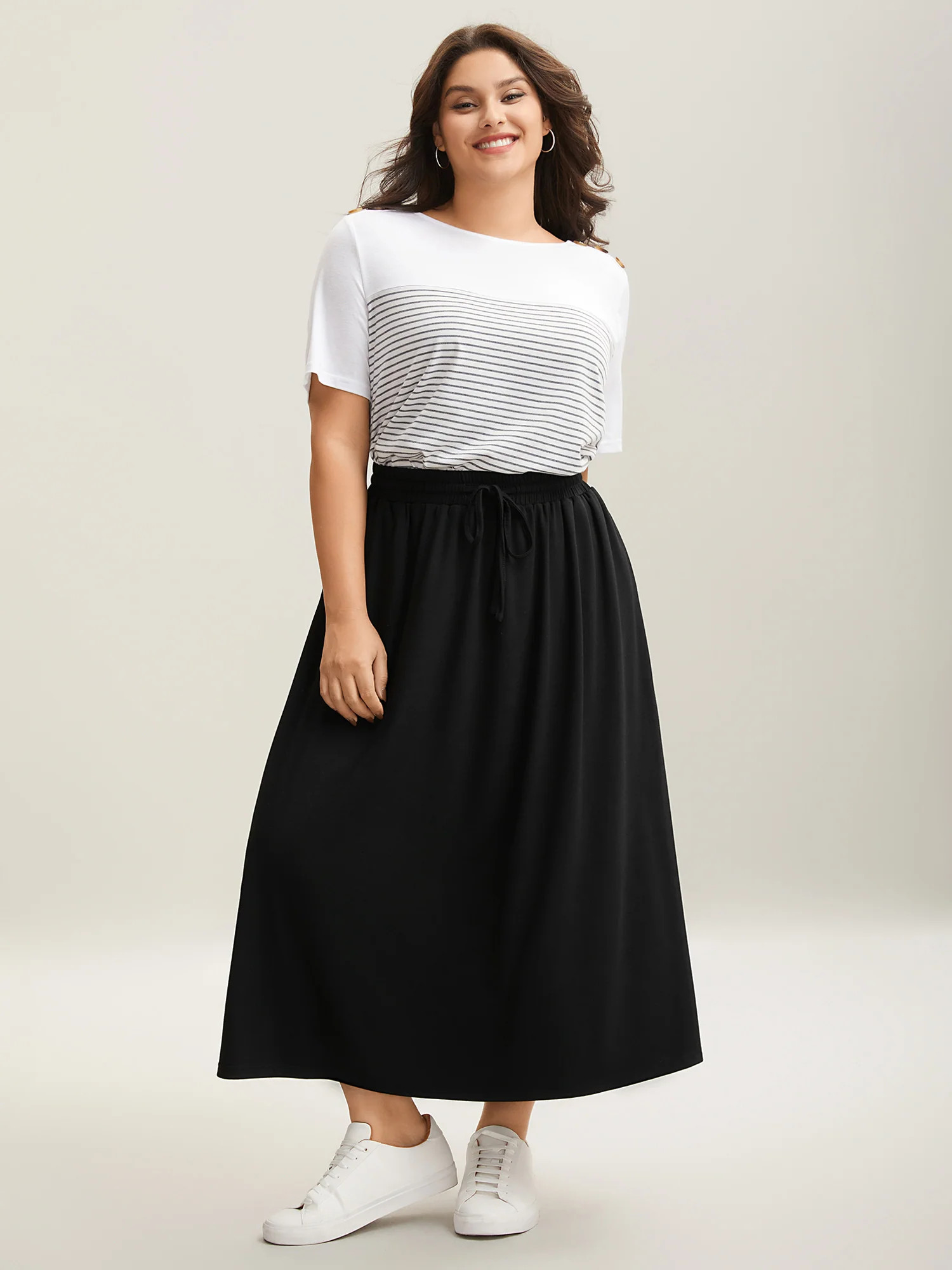 Supersoft Waist-Tie A-Line Maxi Skirt | Bloomchic