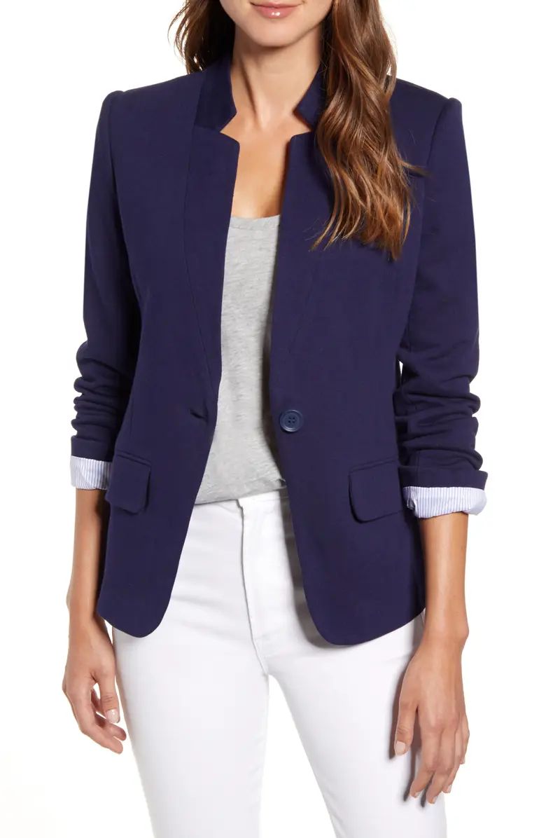 Notch Collar Cotton Blend Blazer | Nordstrom