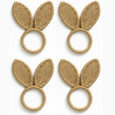 Burlap Bunny Ear Napkin Rings, Set of 4 - Elrene Home Fashions | Target