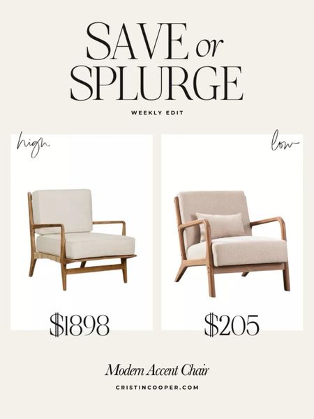 Save or splurge 
Modern accent chair

#midcentury #home #livingroom #decor #dupe

#LTKFind #LTKfamily #LTKhome