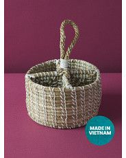5x8 4 Section Round Seagrass Caddy | Outdoor Dining | HomeGoods | HomeGoods