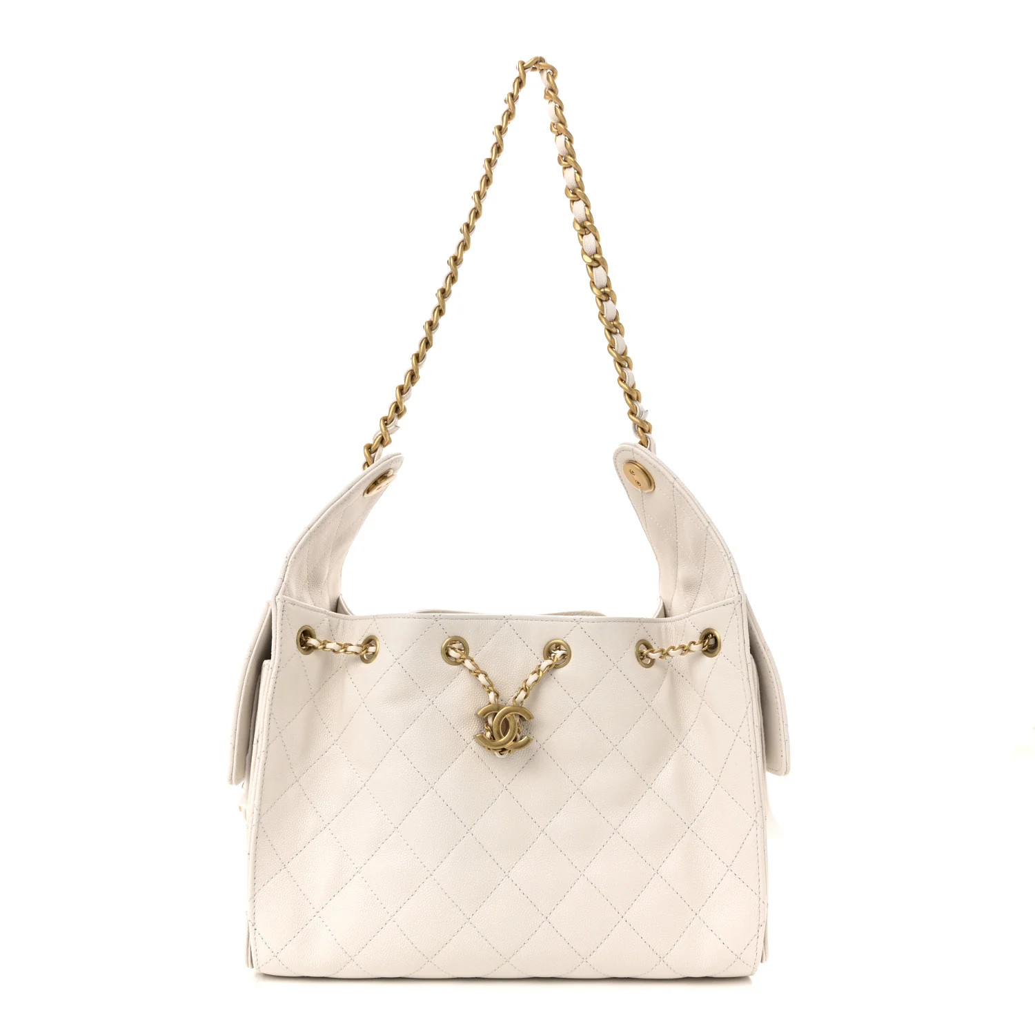 Caviar Quilted Small Chanel 25 Handbag White | FASHIONPHILE (US)