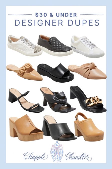 $30 and under designer dupes
• Labor Day Sale!
Target finds shoes block heel mule clogs flats platform Sandals sneakers sneaker golden goose Chanel Gucci Tory Burch quilted slide sneaker 

#LTKshoecrush #LTKunder50 #LTKsalealert