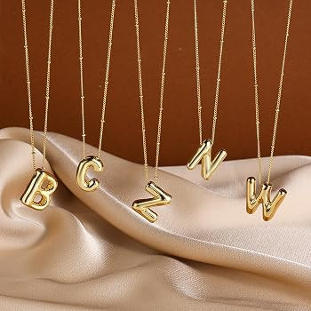 ZECICO Bubble Letter Necklace for Women, Chunky 3D Initial Pendant Necklaces Adjustable Chain, Da... | Amazon (CA)