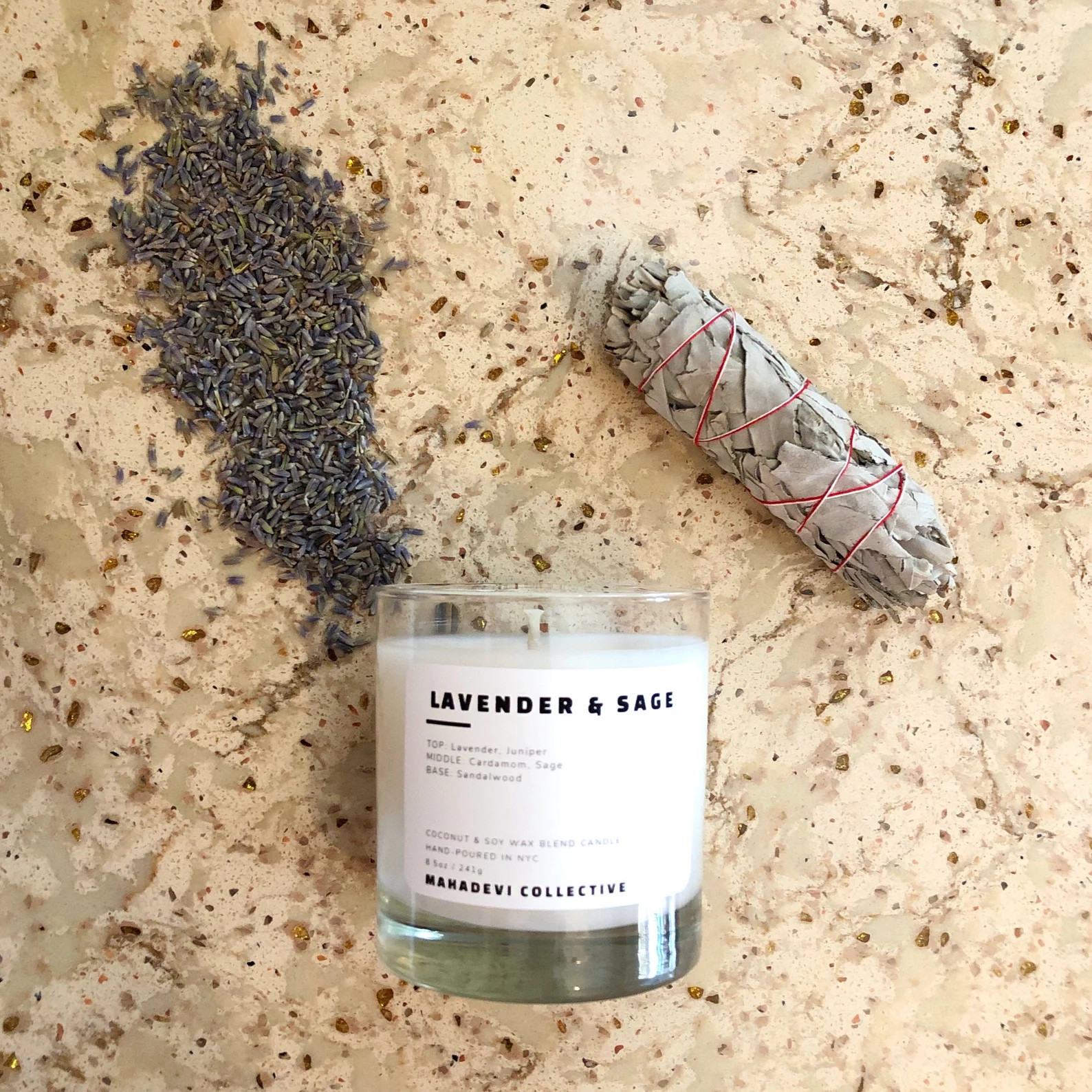 LAVENDER & SAGE CANDLE | All Natural Coconut-Soy Wax | Relaxation Scent | Lavender + Sage | Etsy (US)