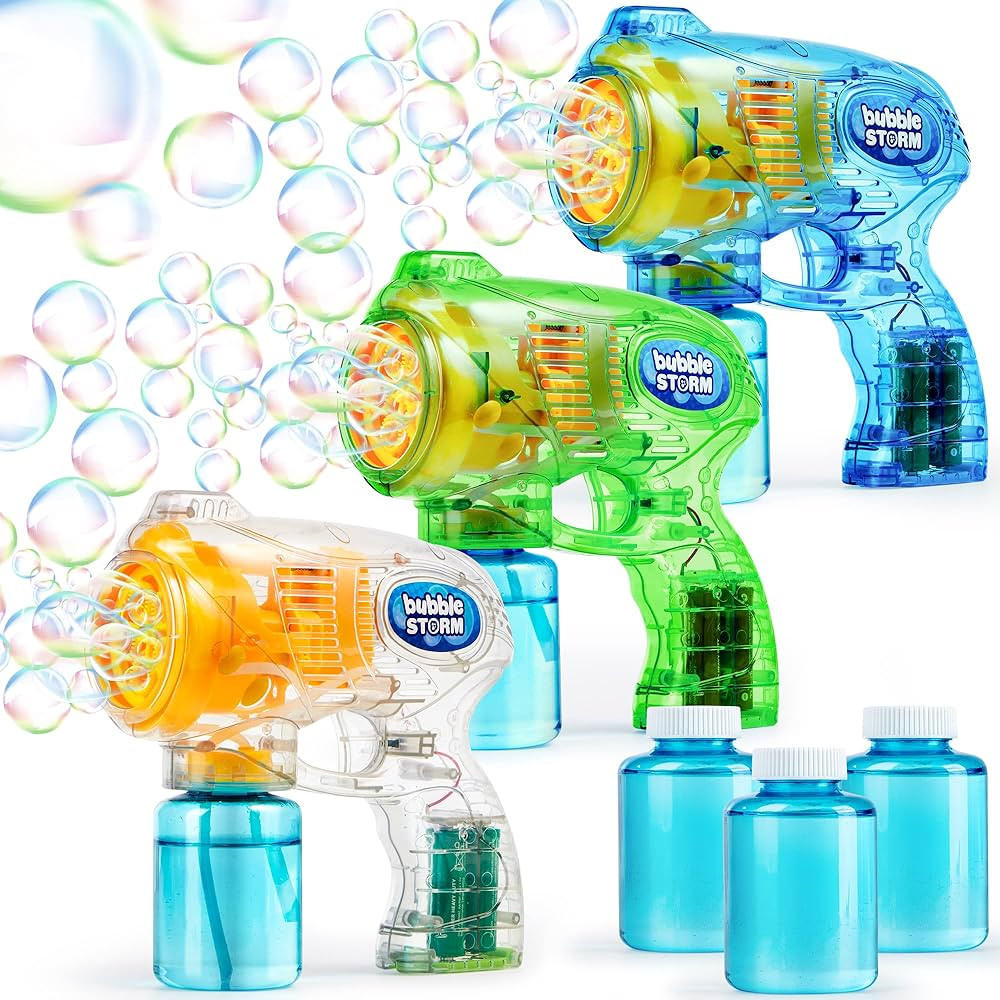 JOYIN 3 Packs Bubble Guns with Rich Bubbles, Automatic Bubble Maker Blower Machine with 3 Bubble ... | Amazon (US)