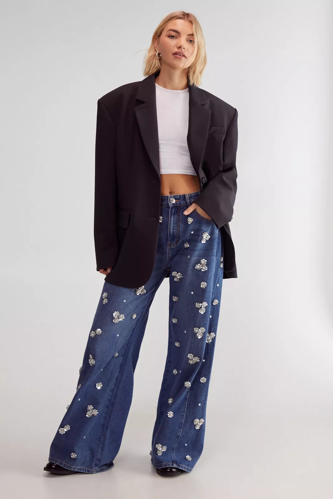 Limited Embellished Flower Applique Jean | Nasty Gal US