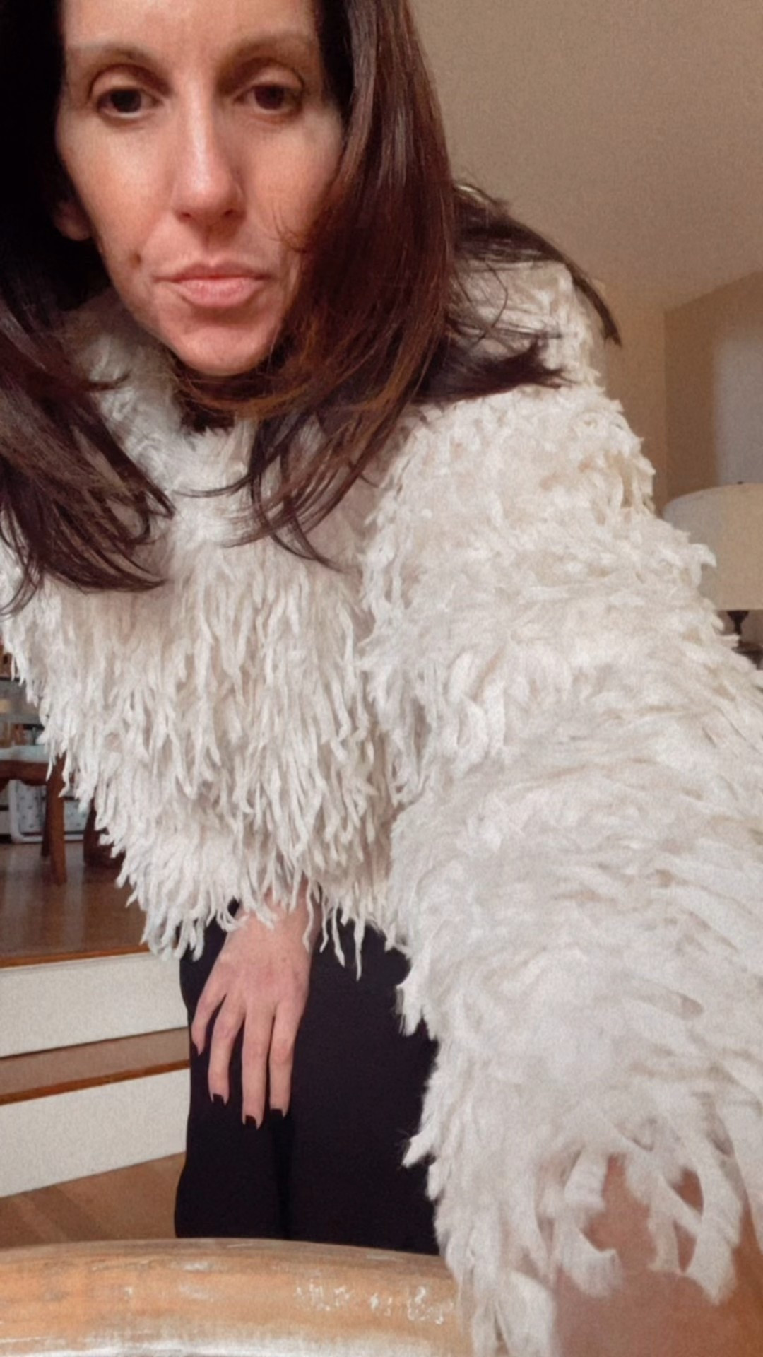 High-end look, budget-friendly find 👏 This Walmart faux fur jacket is giving Kyh vibes and I’m here for it. Paired with my go-to Gap black trousers for a simple, polished outfit. 🖤 

#LTKSeasonal #LTKHoliday #LTKOver40