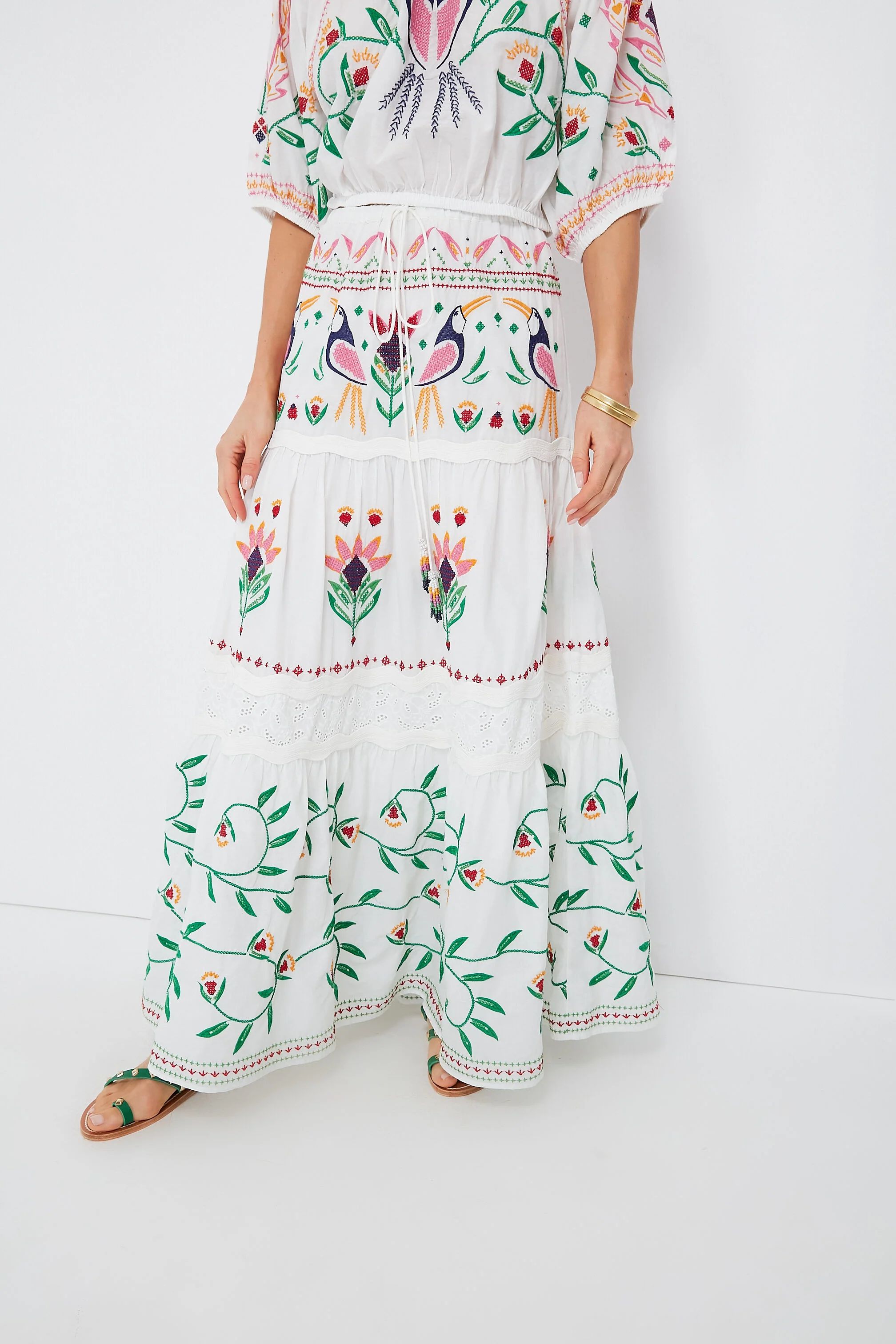 Summer Garden Embroidered Maxi Skirt | Tuckernuck (US)