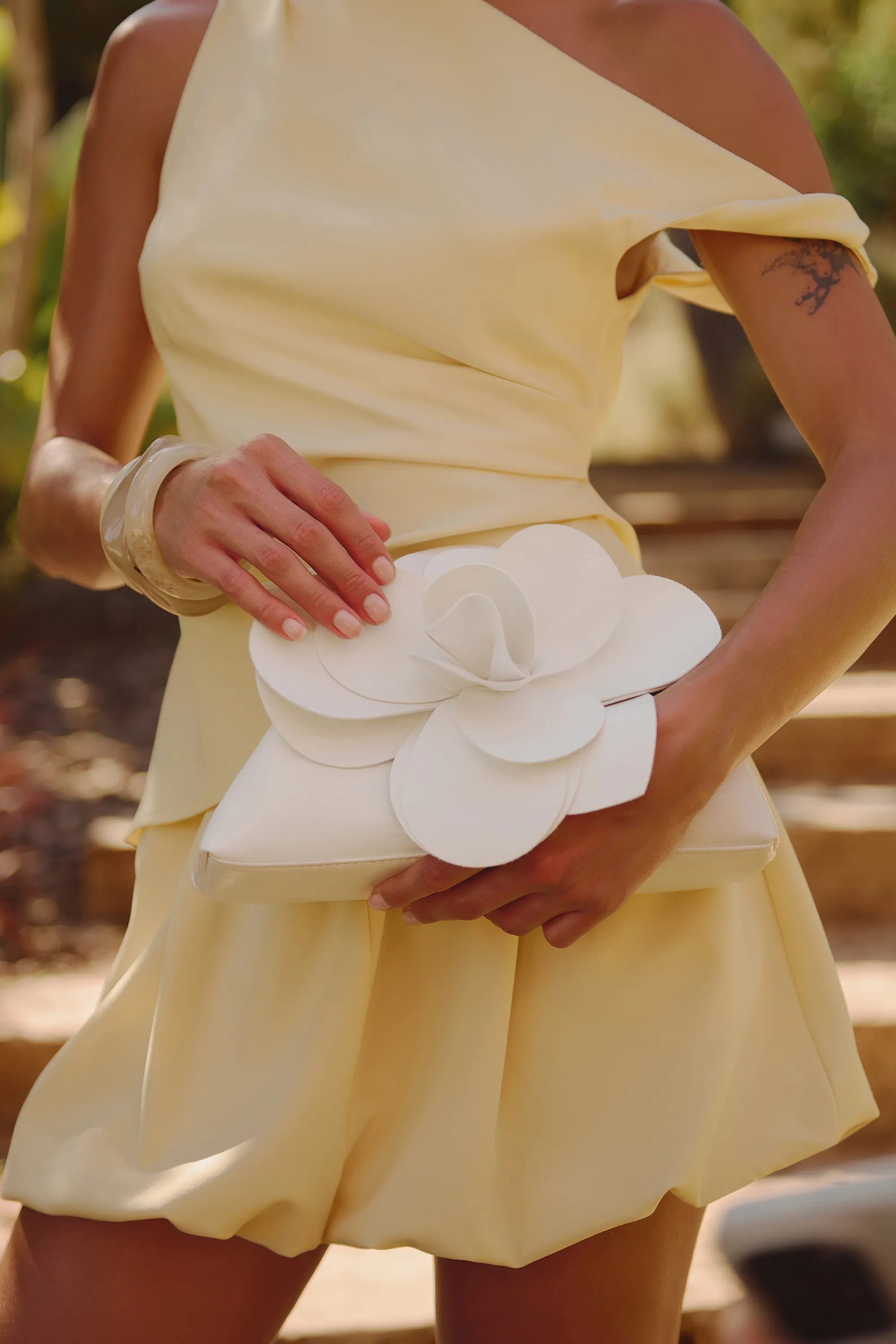 White Statement Flower Clutch Bag | Boohoo | Boohoo.com (UK & IE)