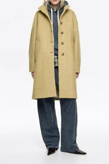 Bimba y Lola Boucle Wool Midi Coat | Nordstrom | Nordstrom