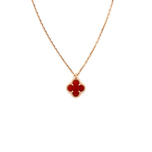 Van Cleef & Arpels, Pre-Loved Sweet Alhambra Pendant Necklace 18K Rose Gold and Carnelian, Rose Gold | Amazon (US)