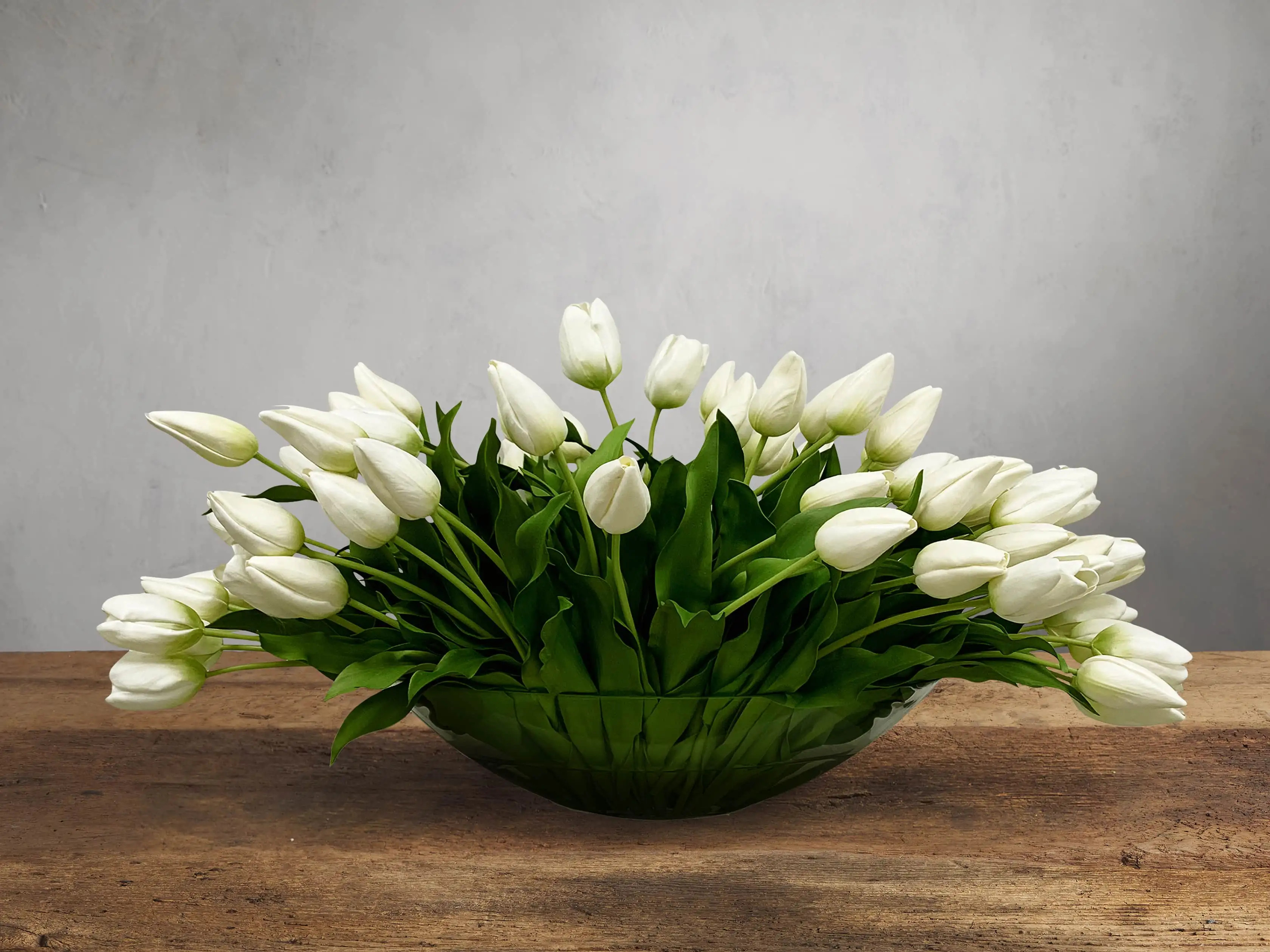 Faux Bountiful White Tulips in Vase | Arhaus