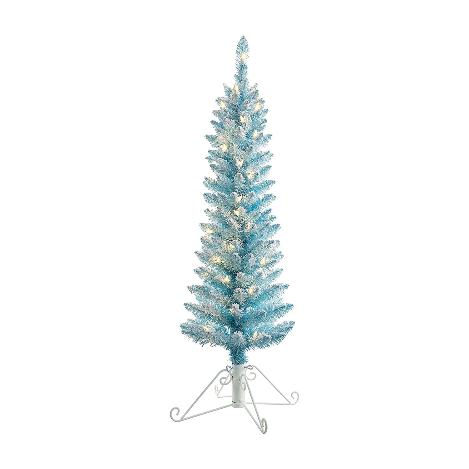 Haute Decor 4 Foot Prelit Blue Cotton Candy Flocked Artificial FIR Christmas Tree - Includes Whit... | Walmart (US)