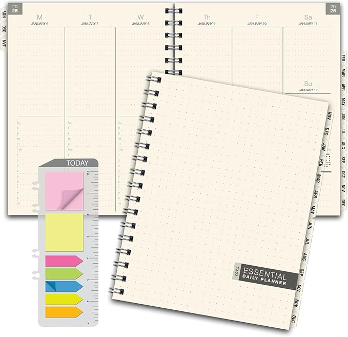 ESSENTIAL 2025 Monthly & Weekly Planner with Tabs, 7"x9": 14 Months (November 2024 - December 202... | Amazon (US)