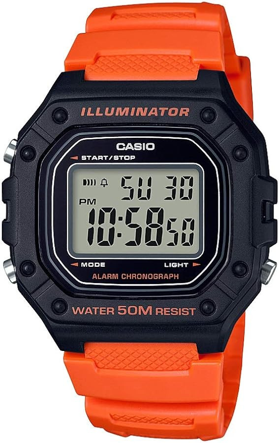 Casio W218H Series | Men’s Digital Watch | 50M WR | 1/100 Second Stopwatch | 100 SEC Chronograp... | Amazon (US)