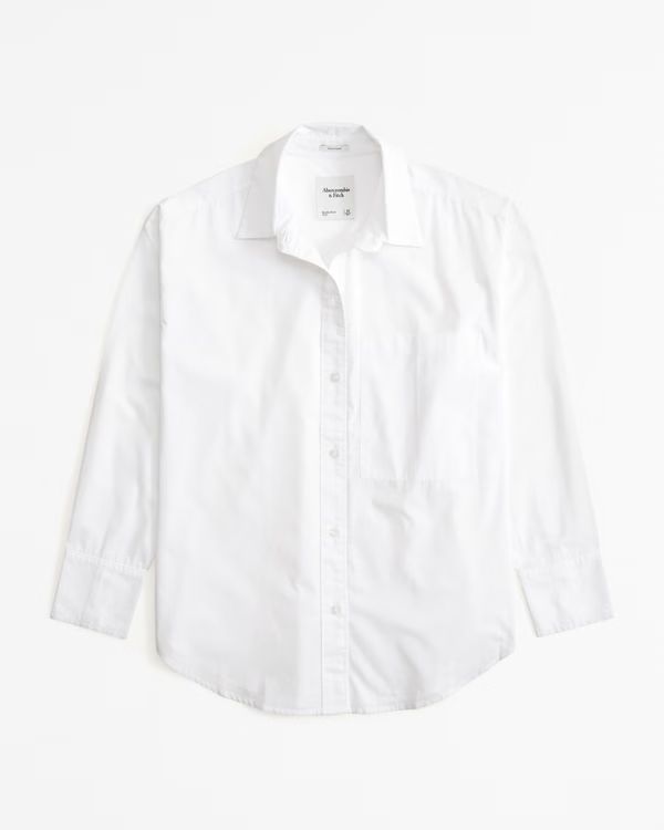 Women's Oversized Poplin Shirt | Women's Clearance | Abercrombie.com | Abercrombie & Fitch (US)