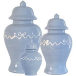 "Ribbons and Bows" Ginger Jars in Serenity Blue for Lo Home x Veronika | Lo Home by Lauren Haskell Designs