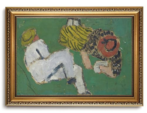 Gold Framed Wall Art Vintage Abstract Canvas Wall Art Two Characters Prints Unique European Picture Mid Century Cottage Decor for Framhouse Living Room Bedroom, 12x16 | Amazon (US)