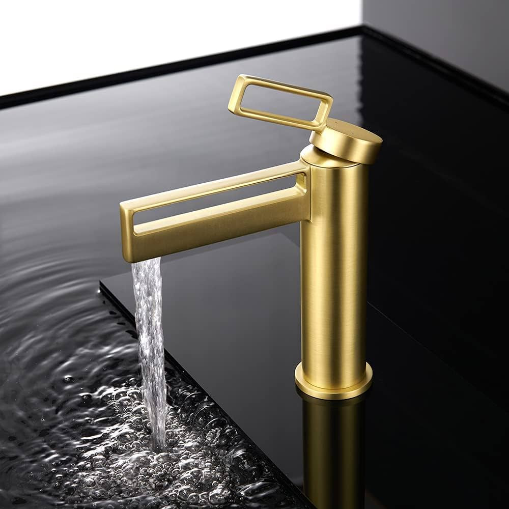 COGITIL Modern Single Handle Bathroom Faucet Solid Brass 1-Hole Basin Mixer Tap Hollow Out Design... | Amazon (US)