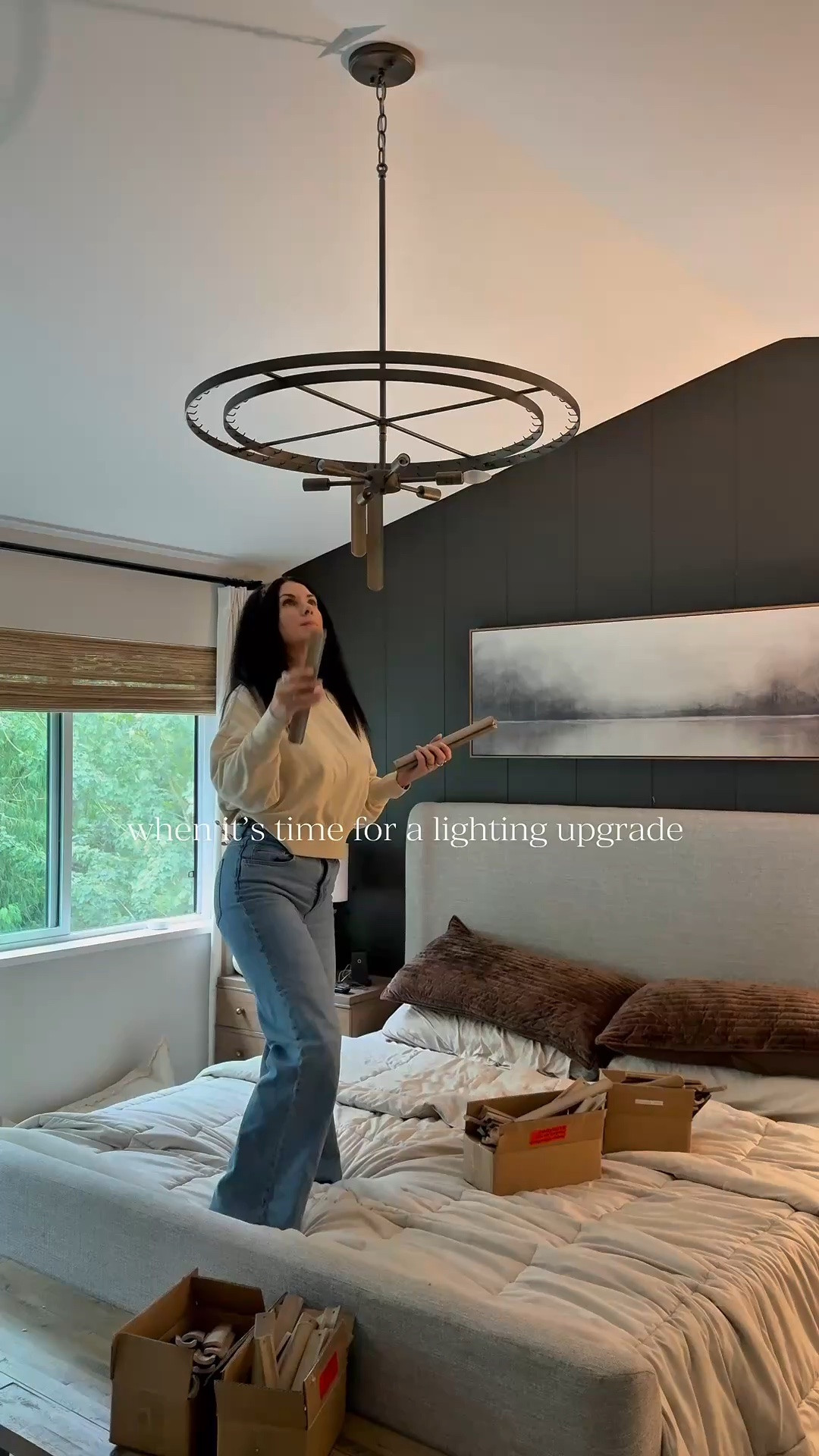 #ad We gave our primary bedroom a lighting refresh and I couldn’t be happier! 
Found this beauty on @Wayfair ! It adds modern elegance but still has the organic charm I love✨
#wayfair #wayfairpartner #liketkit

#LTKfall #LTKhome