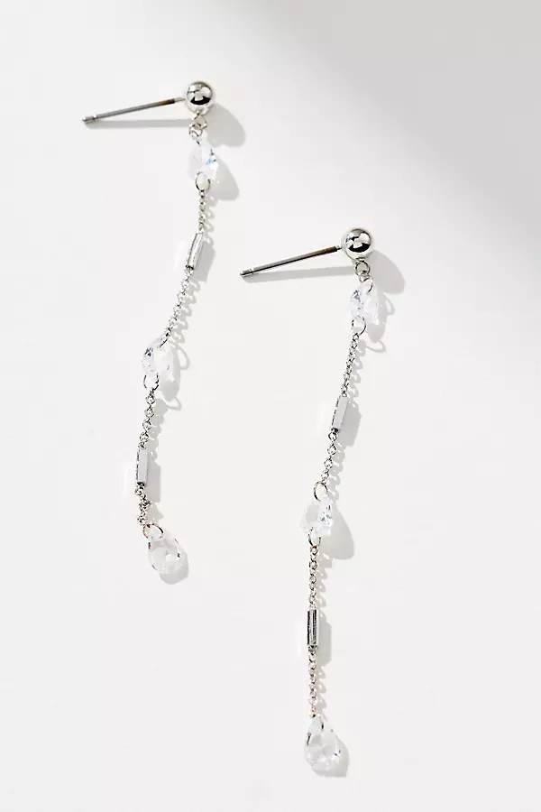Crystal Chain Drop Earrings | Anthropologie (US)