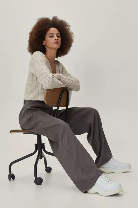 Pleated Wide Leg High Waisted Tailored Pants | Nasty Gal (US)