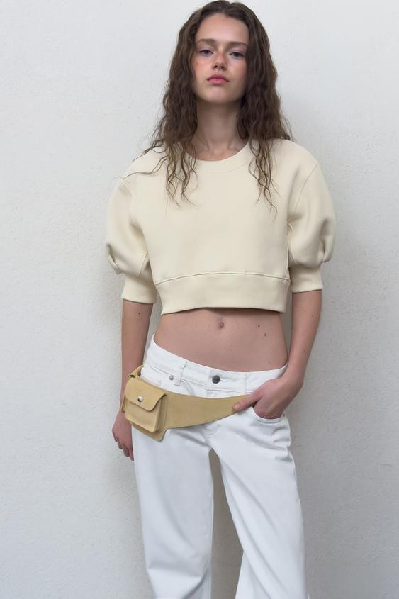 VOLUME CROPPED SWEATSHIRT | Zara US