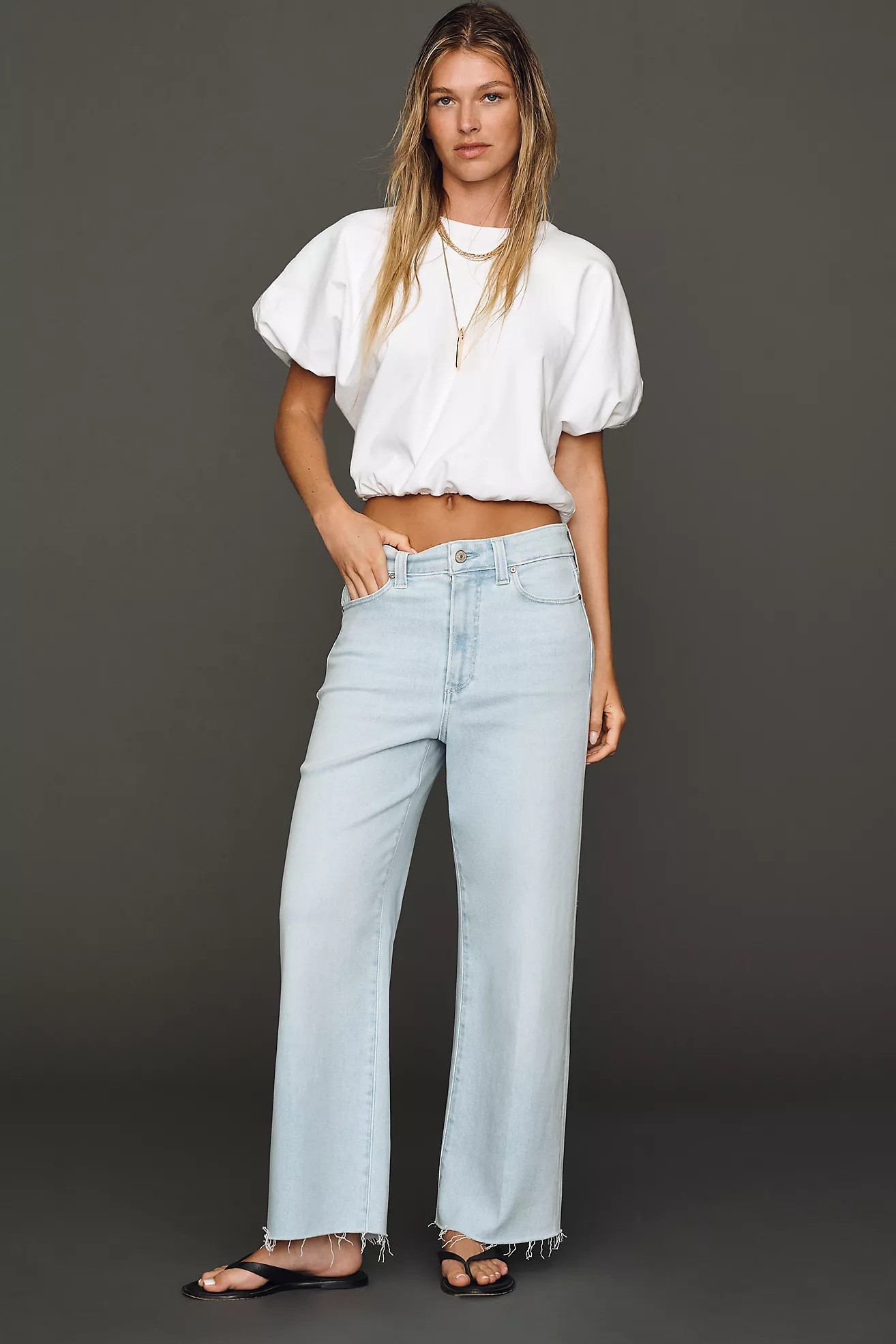 PAIGE Anessa High-Rise Crop Wide-Leg Jeans | Anthropologie (US)