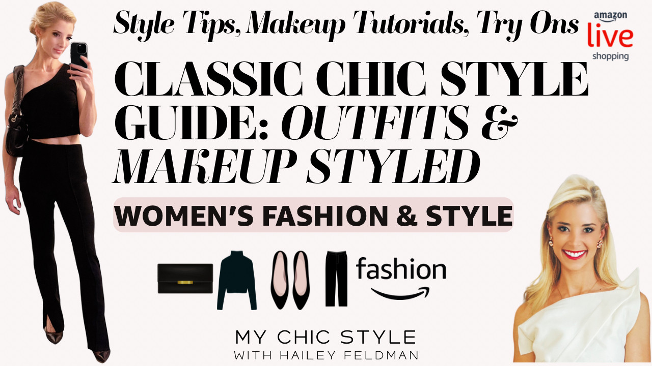 Hi! Welcome back to My Chic Style! I'm Hailey, your trusted guide to discovering the best classic chic products online. Join me LIVE to shop & learn how to look expensive on a budget with timeless style tips, outfit ideas, and natural makeup looks. I'm trying on outfits you can shop easily on Amazon Fashion and will be answering your women's fashion & style questions Live in the chat!

↪ Join on Amazon Live: https://www.amazon.com/live/broadcast/9ab9198b-7853-4504-850f-2735a9215c7e?ref_=cm_sw_r_cp_ud_cm_sw_al__W6XMCC2YA7H4MWPAG1X2
↪ Thursday, October 23rd - 4 pm EST 

This live shopping show is tailored for women shopping online for stylish, timeless, and chic clothing to make the daily task of dressing easier and help create effortless, well-put-together outfits with confidence and ease.
✨ Here’s What You’ll See in This Live Show:
↪ Chic neutrals that match everything & build your wardrobe
↪ Staple pieces that exude effortless elegance, like high waist jeans paired with a Jackie O tweed blazer
↪ Polished everyday looks that make getting dressed easy!
↪ Chic Outfit Try-Ons: Elegant, versatile looks that make you look put-together instantly
↪ Natural Makeup Looks from Stila Cosmetics: Effortless, glowy routines for every day or a night out
↪ Style Tips You’ll Trust: Real advice on how to look expensive without overspending
↪ Shop With Me Live: Discover my favorite Amazon pieces and how I style them 

 #LTKSeasonal #LTKStyleTip #LTKBeauty
