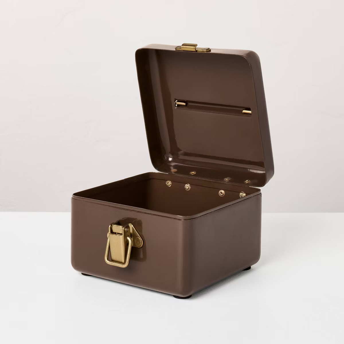 5" Small Metal Box Set with Brass Hardware Brown - Hearth & Hand™ with Magnolia | Target