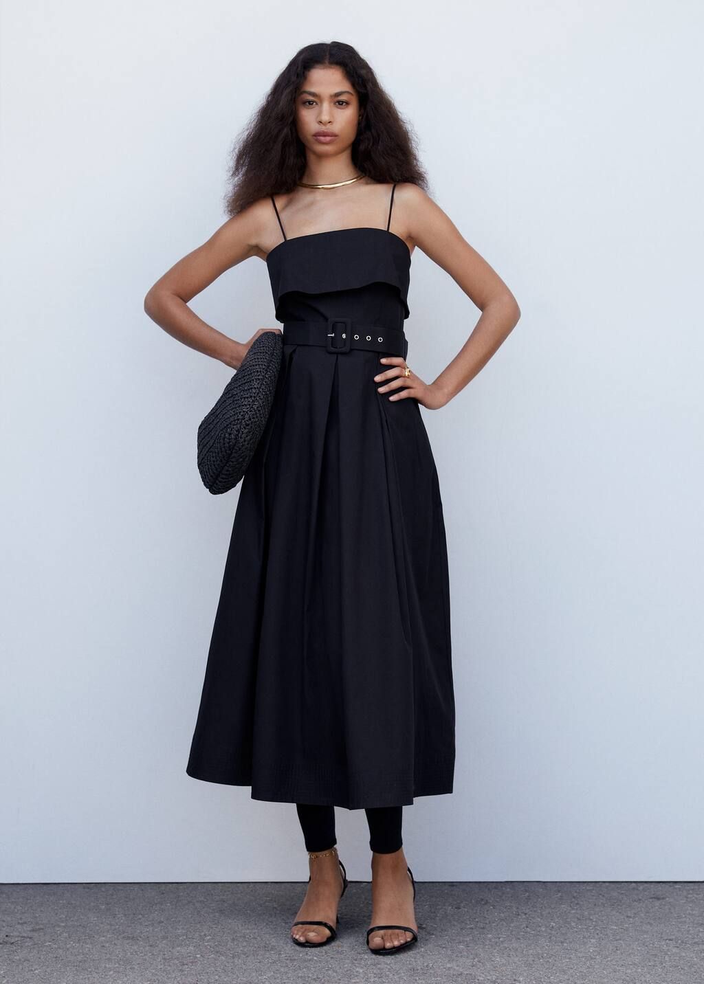 Belt long dress -  Women | Mango USA | MANGO (US)