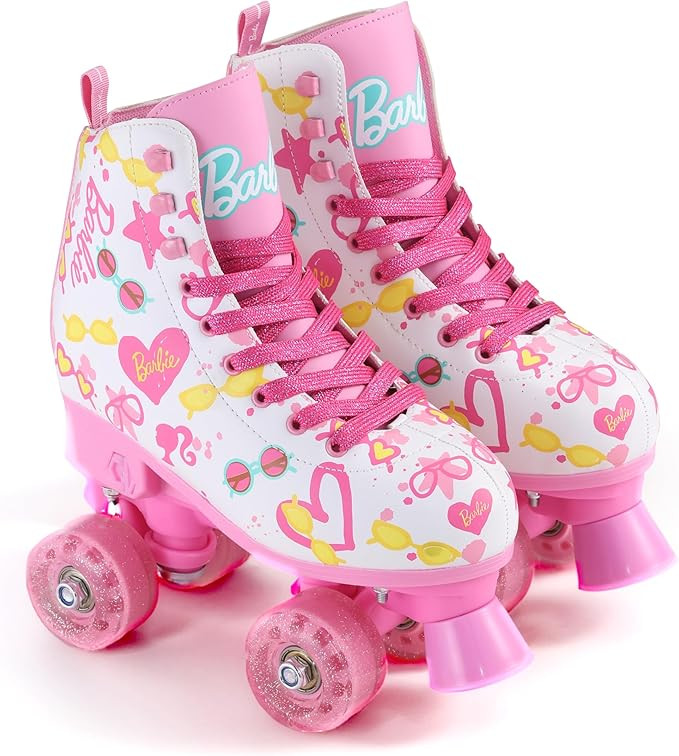 BARBIE Roller Skates for Girls - Adjustable Sizes 3-6, Glitter Wheels, ABEC 5 Bearings - Durable ... | Amazon (US)
