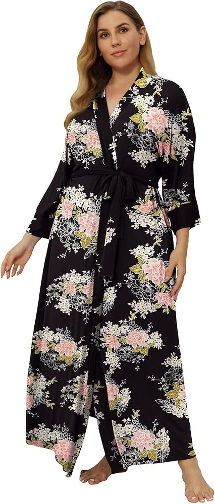 Super Shopping-zone Women's Plus Size Long Robes Kimonos Plus Size Maternity Robes Delivery Robes... | Amazon (US)