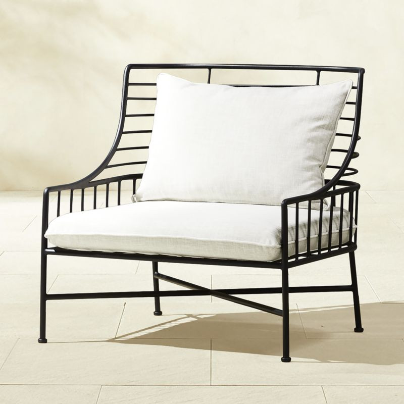 Breton Black Metal Modern Outdoor Patio Chair + Reviews | CB2 | CB2