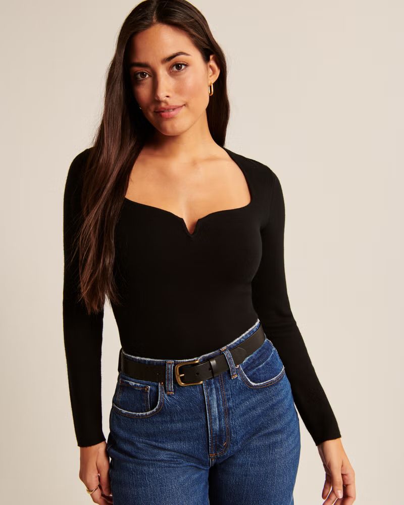 Women's Sweetheart Slim Sweater Top | Women's Tops | Abercrombie.com | Abercrombie & Fitch (US)