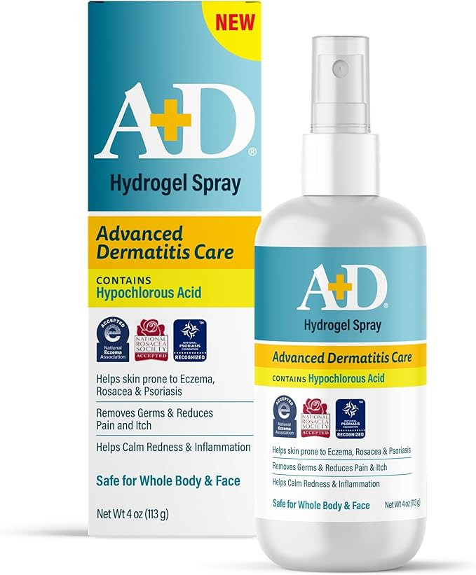 A+D Advanced Dermatitis Hypochlorous Acid Spray, for Face & Body, 4 oz | Amazon (US)